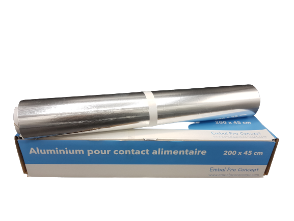 Film aluminium 45cmx200m en boite distributrice - La pièce (6 par carton)