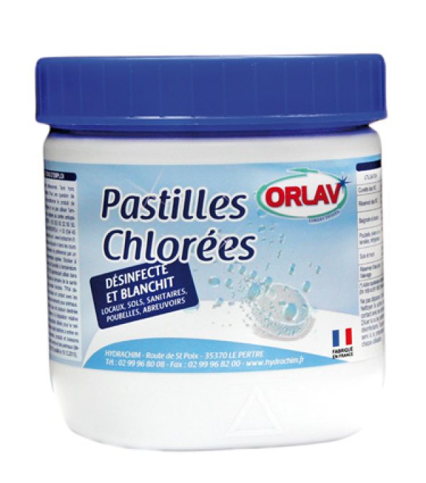 Pastille chlorées désinfectantes Orlav® 510g - Le pot de 150