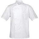 [AR00499] Veste de cuisine manches courtes blanche 100% coton (taille à la demande)