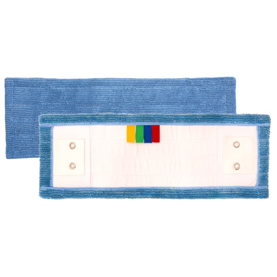 Frange microfibre renforcée bleue 40cm à poches et languettes 2 œillets
