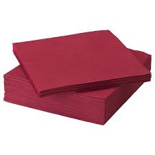 Serviette de table papier 40x40 Rouge 2P - Le carton de 1440