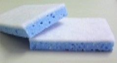 Tampon blanc sur éponge bleue 130x90x26mm - Le sachet de 10