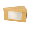 [AR00788] Boite pâtisserie triangulaire Carton brun avec couvercle à fenêtre 14,4x8,5x9cm - Le colis de 600